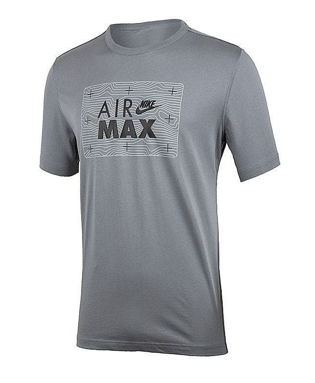 Nike Air Max Nsw Box T Shirt Mens Grey Bolt Sports